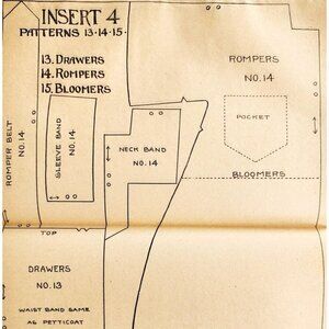 1913 Mary Frances Sewing Pattern Doll Rompers Bloomers Drawers Crafts DWSS11